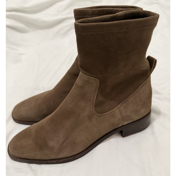 Louise et Cie Shoes - LOUISE et CIE Silko Pull On Ankle Boots Booties Sz. 9M Taupe Brown Suede Leather